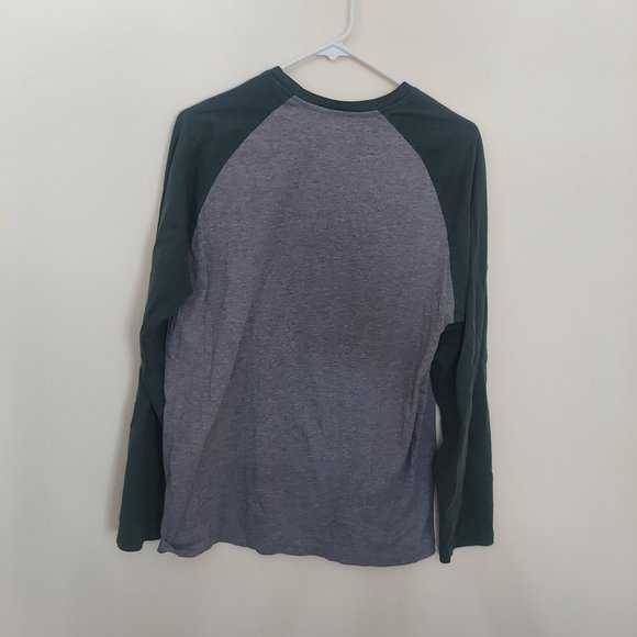 Grey and Green Large NHL Minnesota Wild Hockey Long Sleeve T-Shirt - Picture 2 of 4